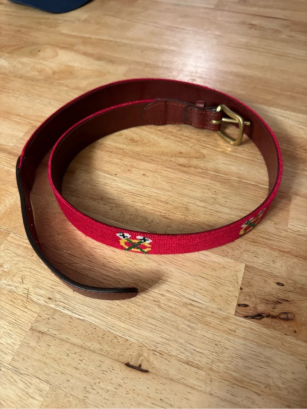 Smathers & Branson Chicago Blackhawks needlepoint belt
